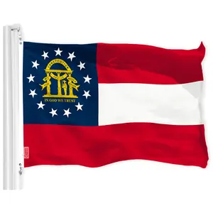Georgia State Flag 150D Printed Polyester 3x5 Ft