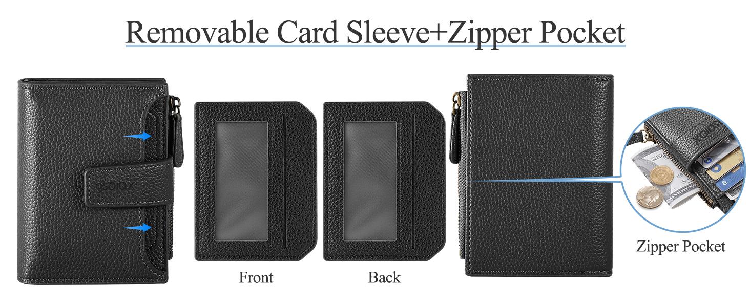 GSOIAX Women RFID Credit Card Holder. Made of genuine leather with a coin pocket, it's perfect for daily use, school,  thoughtful gift for Mother's Day or Girlfriend.