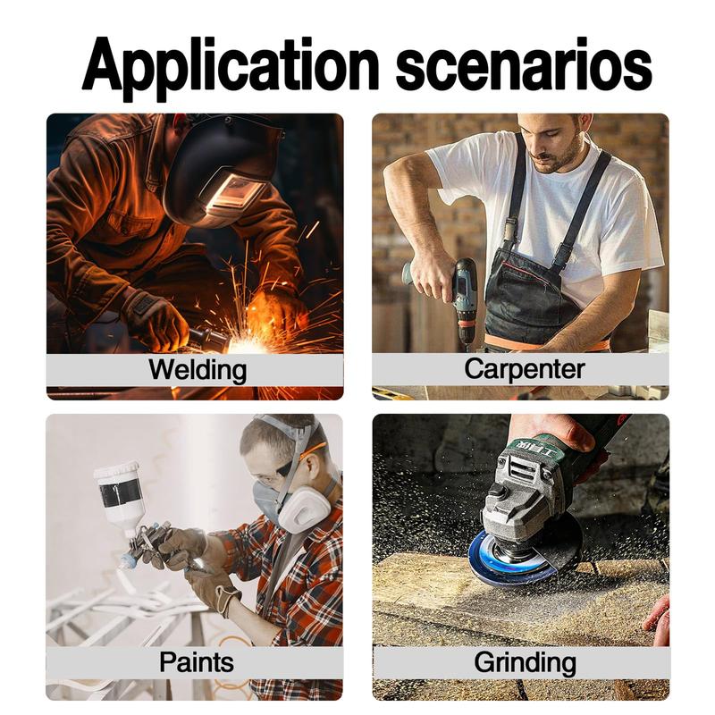 Reusable Respirators Pomerol Reusable Half Mask with Filter Cartridge, 16in 1 Half Face Mask with Dual Filter Cartridge, Anti-Virus, Anti-Dust, Anti-Virus Safety Protection Gas Mask for Painting, Carpentry, Construction, Grinding, Garage