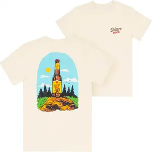 Shiner Bock Blue Sky Outdoors Front & Back Print T-Shirt