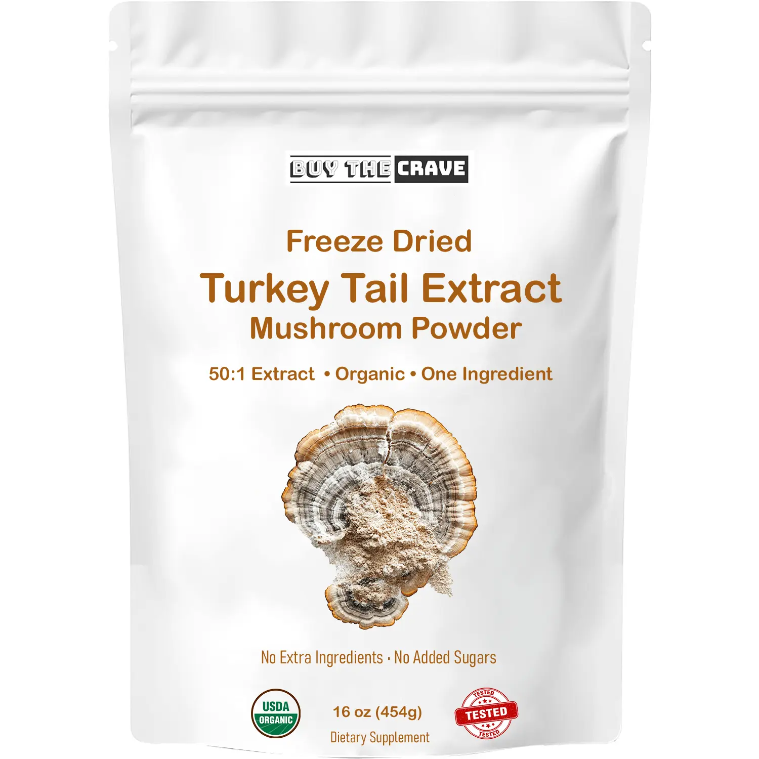 Organic Non-GMO Freeze Dried Turkey Tail Mushroom Powder (50:1 Extract), 32 Ounces |  Immune Response & Cellular Level