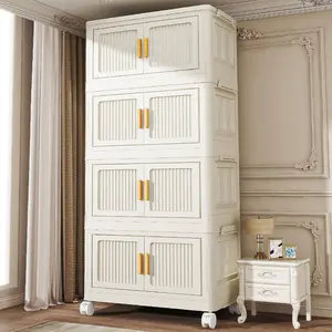 No-Install Wardrobe Storage Cabinet, Baby Simple Small Closet, Kids Toy Snack Cabinet, Foldable Storage Organizer