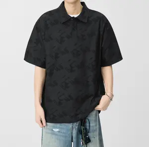 Men’s short-sleeve polo shirt with patterned design; lightweight and soft; suitable for outdoor casual wear and business settings; ideal for vacations, golf, and professional occasions; a must-have for everyday casual wear.Fathersdaygift