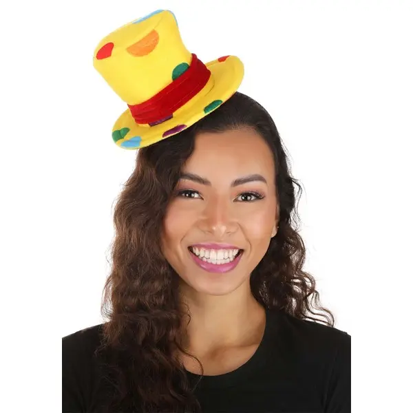 Adult Mini Yellow Clown Top Hat