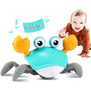 Crawling Crab Baby Toy - Infant Tummy Time Toys 3 4 5 6 7 8 9 10 11 12 Babies Boy 3-6 6-12 Learning Crawl 9-12 12-18 Walking Toddler 36 Months Old Music Development 1st Birthday Gifts