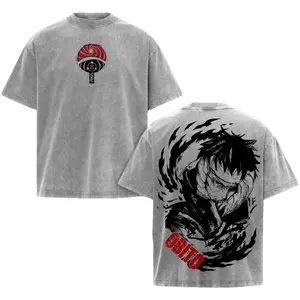 Obito Uchiha Vintage Washed T-Shirt, NRT Anime Graphic Tee. Ninja Fan Apparel, Uchiha Obito Inspired Premium Heavyweight T-Shirt