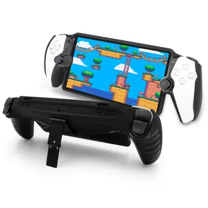 Protective Case Compatible with PlayStation Portal Portable PS5 Remote Player Form Fitted Non Slip TPU Cover with Kickstand for Console Game Protection Compact Device Durable Grip
