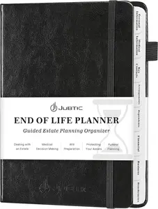 End of Life Planner, Estate Planning Organizer, Death Planner with Labels, Just in Case I Die Book Organizer, Will Preparation, Funeral Planning, Final Arrangements Notebook (5.6 * 8.5”)-Black