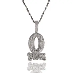 KingVon The same   English letter O-type BLOCK Zircon pendant Zircon pendantGift