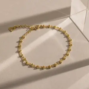 Dainty Mirror Chain Bracelet by Caitlyn Minimalist - Delicate Linked Chain Bracelet - Everyday Stacking Jewelry - Minimalist Jewelry - Gift for Her