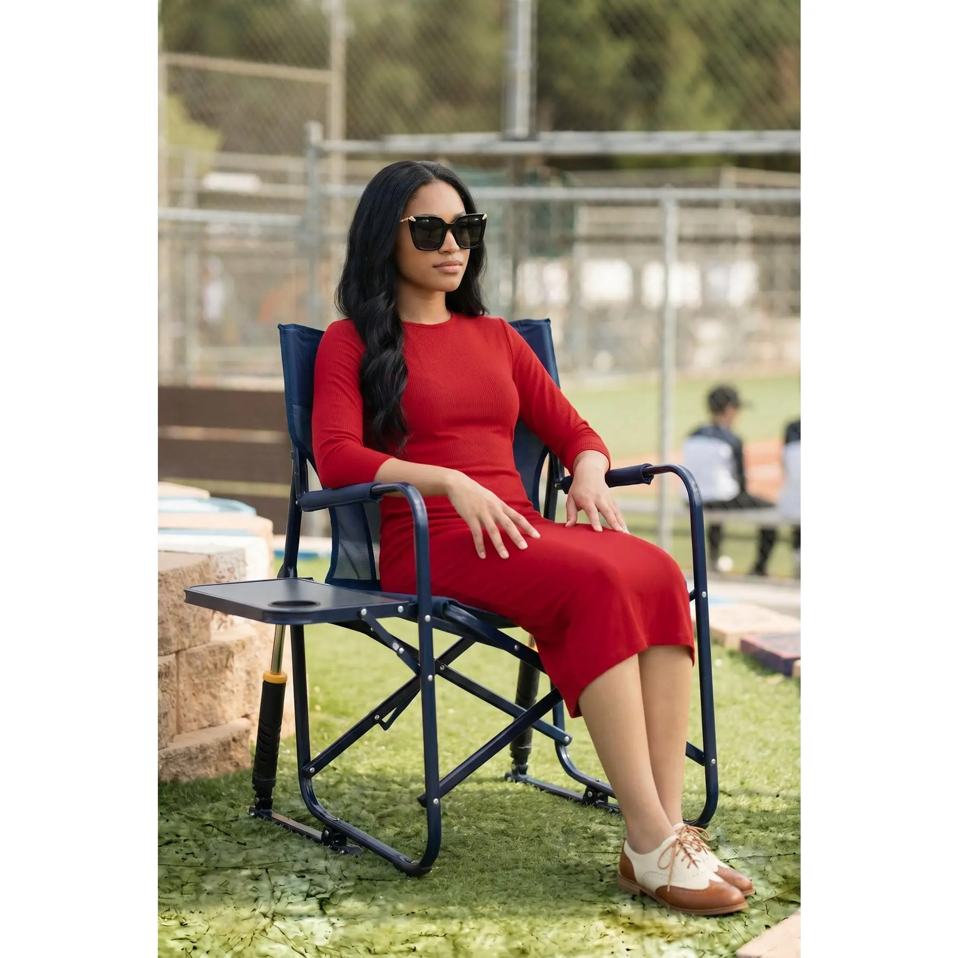 Modest Ribbed Midi Layering Dress in Brick Red