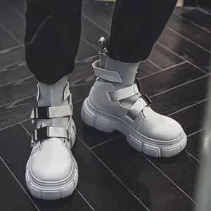 New Mid-Calf Riding Boots for Men in Autumn And Winter, British Style Short Boots with a Fashionable Design, High-Top Warm Casual Shoes  Boy Footwear