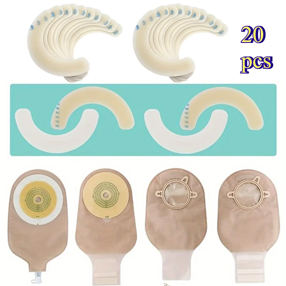 [Hand Tools Kits] 20Pcs/Set Elastic Ostomy Barrier Strips,Medical Hydrocolloid Adhesive Tapes for Stoma Care,Skin Barrier Seal Extender Strip for Colostomy Bags,Christmas Party Gifts