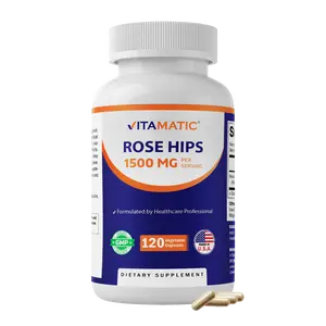Vitamatic Rosa Canina Rose Hips Healthcare Dietary Supplement, 1500 mg per Serving, 120 Capsules - Non-GMO, Gluten-Free - Natural Vitamin C & Antioxidants - Immune Support - Made in USA
