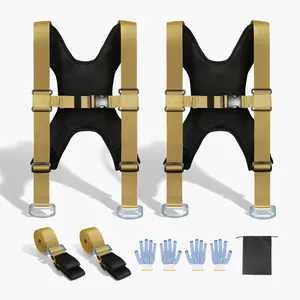 Heavy Duty Moving Straps For Safe Two-Person Lifting And Transport – Supports Up To 1000 Lbs, Includes 2 Harness Straps And 2 Load-Bearing Straps, Adjustable Lifting Straps For Furniture, Appliances, And Mattresses