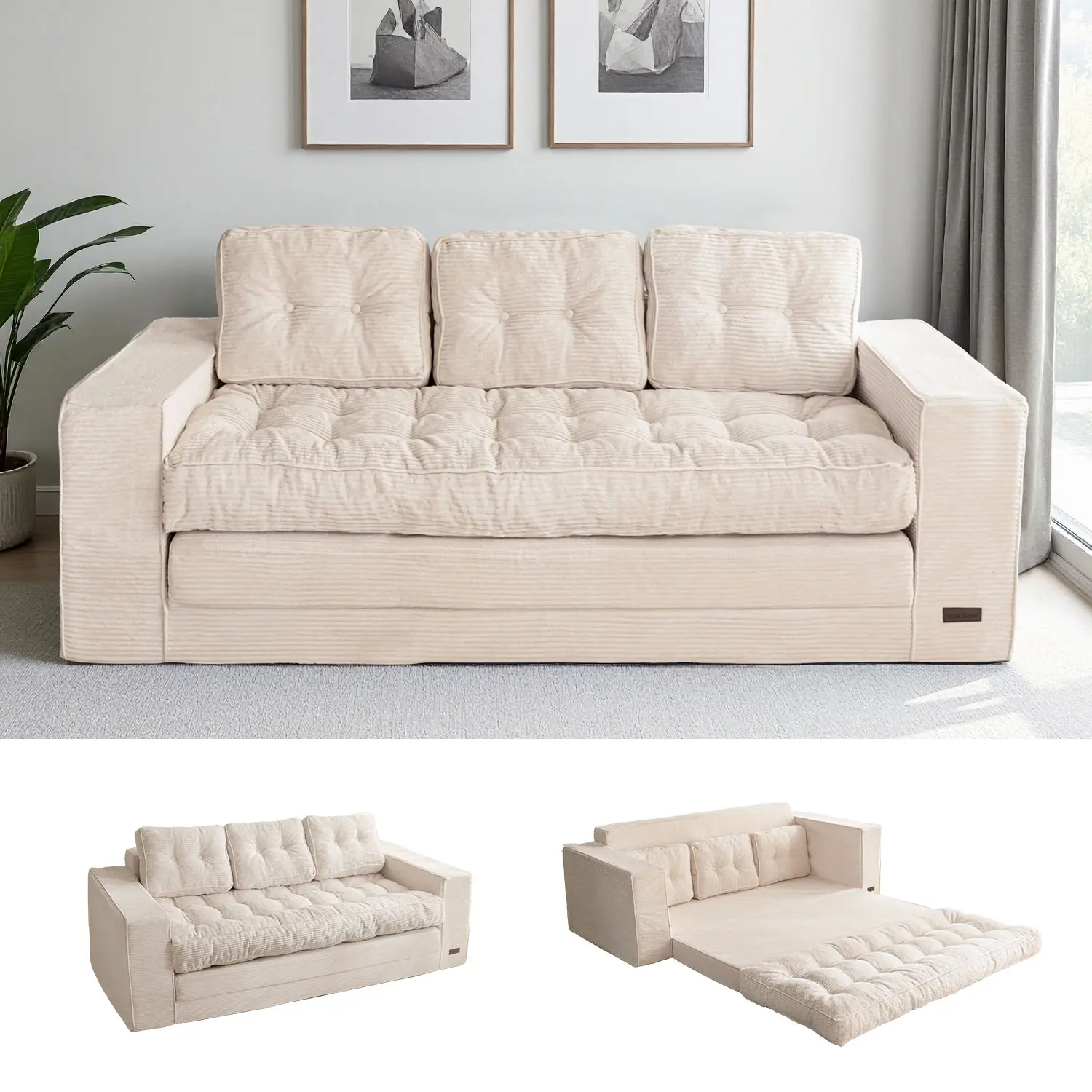 Beige - 3 Seater
