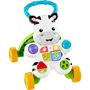 Fisher-Price Baby Push Toy Learn with Me Zebra Walker Musical Learning Activity with Lights Fine Motor Play for Infants Ages 6+ Months Amazon Exclusive