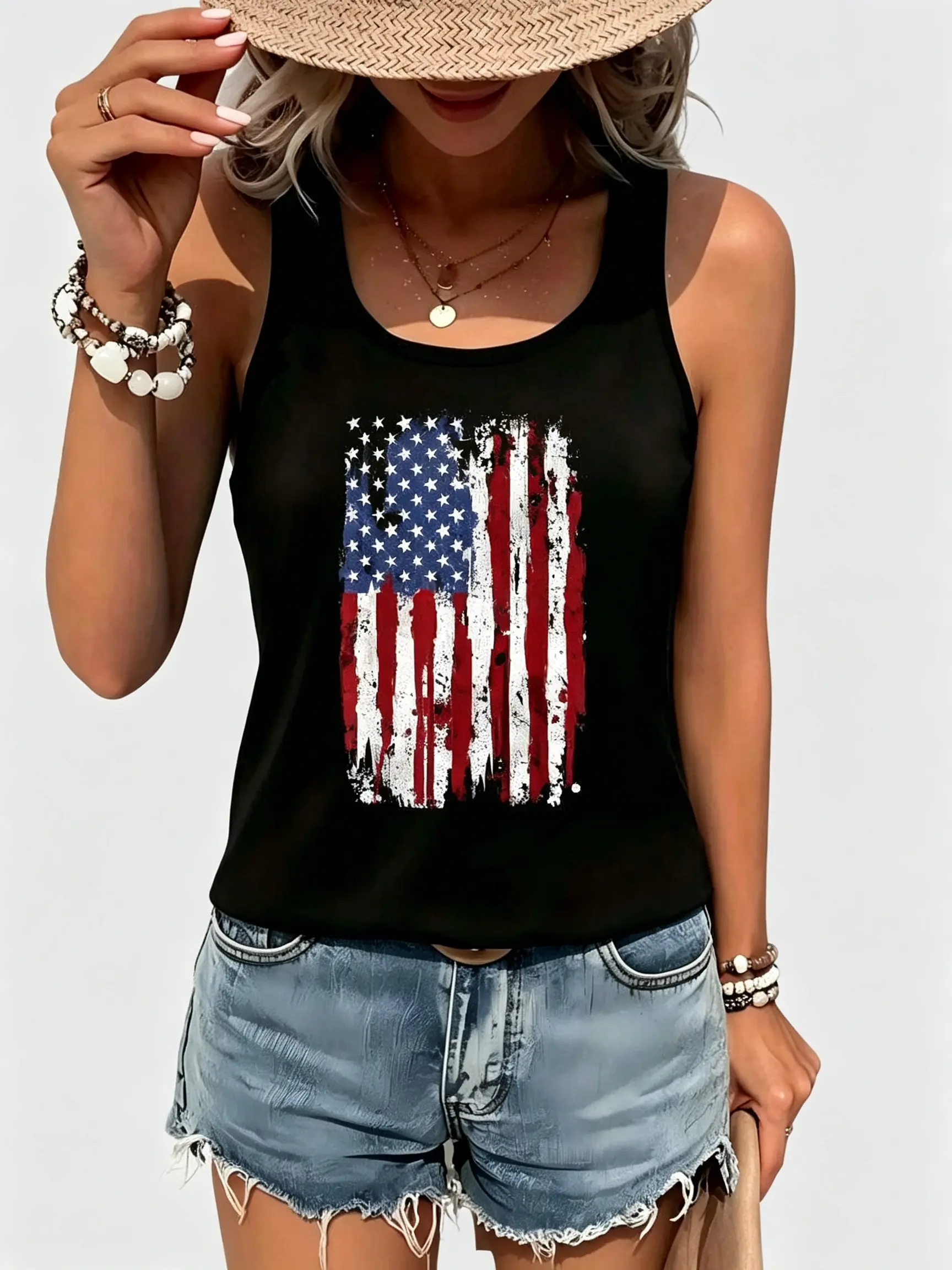 Women'S Tank Tops 4th Of July USA Flag American Flag United States Of America 4th Of July,Graphic Tees Women,Gym,Workout Tops,Summer Outfits For Women,Going Out Tops Women,Vacation Outfits Women
