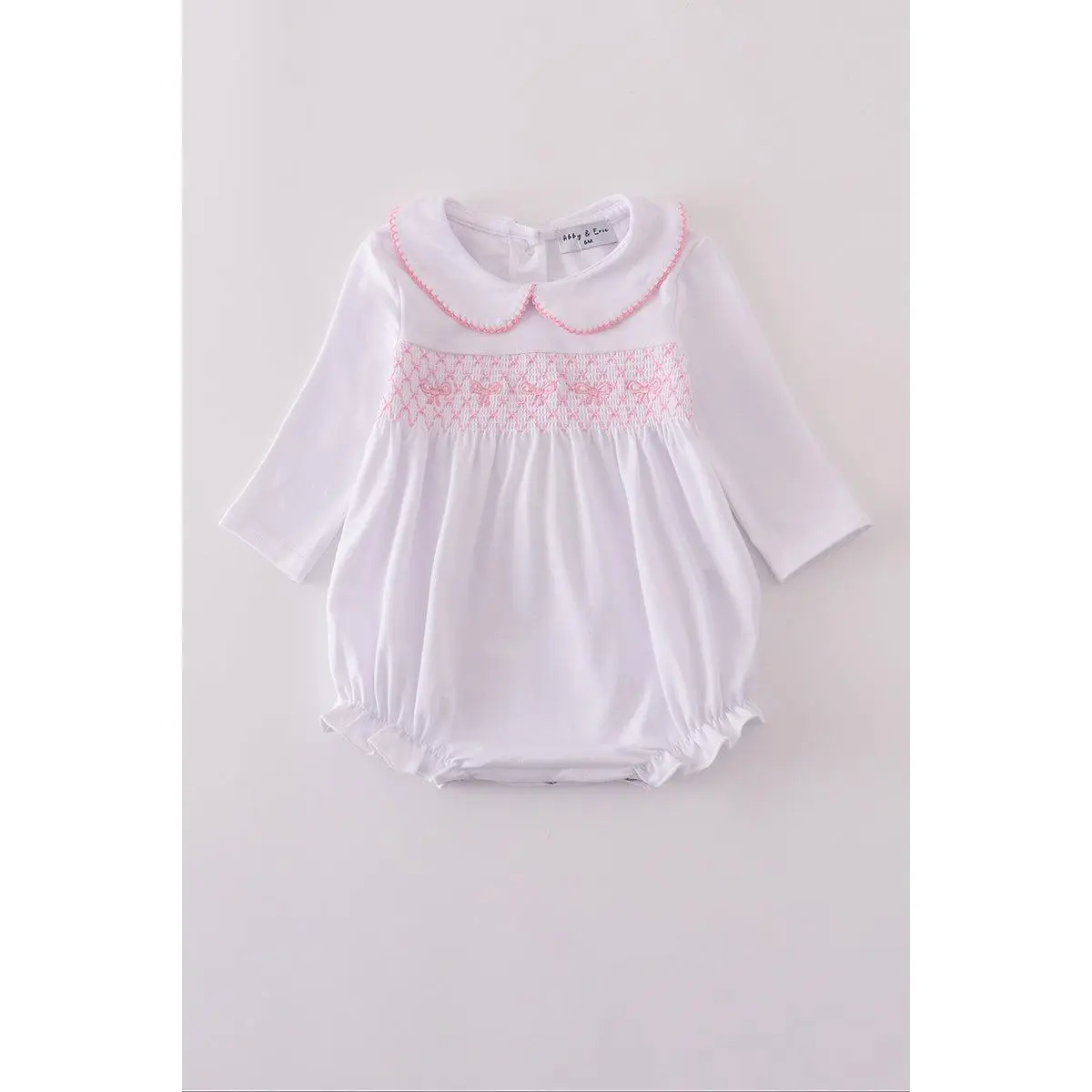 Pink Bow Smocked Bubble