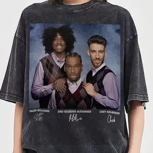 Shai Gilgeous Jalen Williams Chet Holmgren Basketball Vintage Shirt, Basketball Funny 90s Shirt