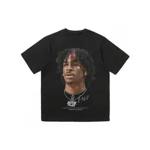 Y2K-Inspired Men's Cotton T-Shirt with Basketball Star Print - Soft, Breathable & Comfortable |     Casual Streetwear for All Seasons