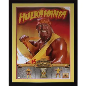 WWE Hulk Hogan Autographed WWE Wrestling Deluxe Framed Defining Moments 24 Poster Unframed High Quality Photo Paper 24x36 Inches Perfect Gift For Special Events