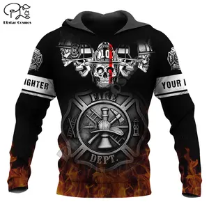 Plstar Cosmos Firefighters Custom Name 3D Printed Sweatshirts Zip Hoodie For Man/Woman Casual Streetwear F10