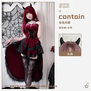 European and American Diablo Gothic Halloween Costume Ladies Dress Dovetail Witch Vampire Bride Performance Costume