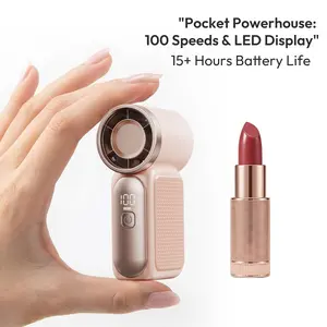 [3000mAh | 100-Speed] GAIATOP Super Mini turbo Fan for World Cup Travel, Makeup Drying & Hot Flashes, Portable Pocket Fan for Purse/Stadium