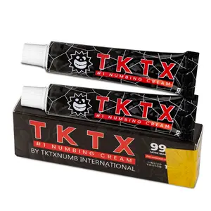 TKTX Tattoo Numbing Cream (2 Pack) For Tattoos 99% VeryStrong, Pain Free Tattoos , Relief CreamforTattoos,Waxing,Microneedling,Lecithin ExternalCream 10g per tube