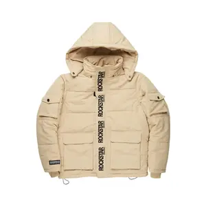 Adley Beige Utility Puffer Jacket