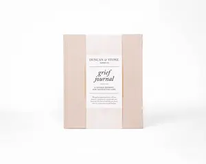 DUNCAN & STONE PAPER CO. Grief Journal - Linen-Bound Hard Cover with Gold Embossed Title - 88 Pages for Processing Loss & Cherishing Memories - Meaningful Gift for Bereavement