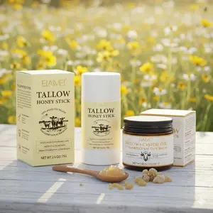 Tallow Honey Stick Moisturizing Balm GRASS-FED GRASS FINISHED BEEF TALLOW + CASTOR + FRANKINCENSE SKIN BALM 60g Suitable for Sensitive Skin, Moisturizes, Nourishes, Soothes, Calming, Antioxidant-Rich, ensuring hydration stays locked in