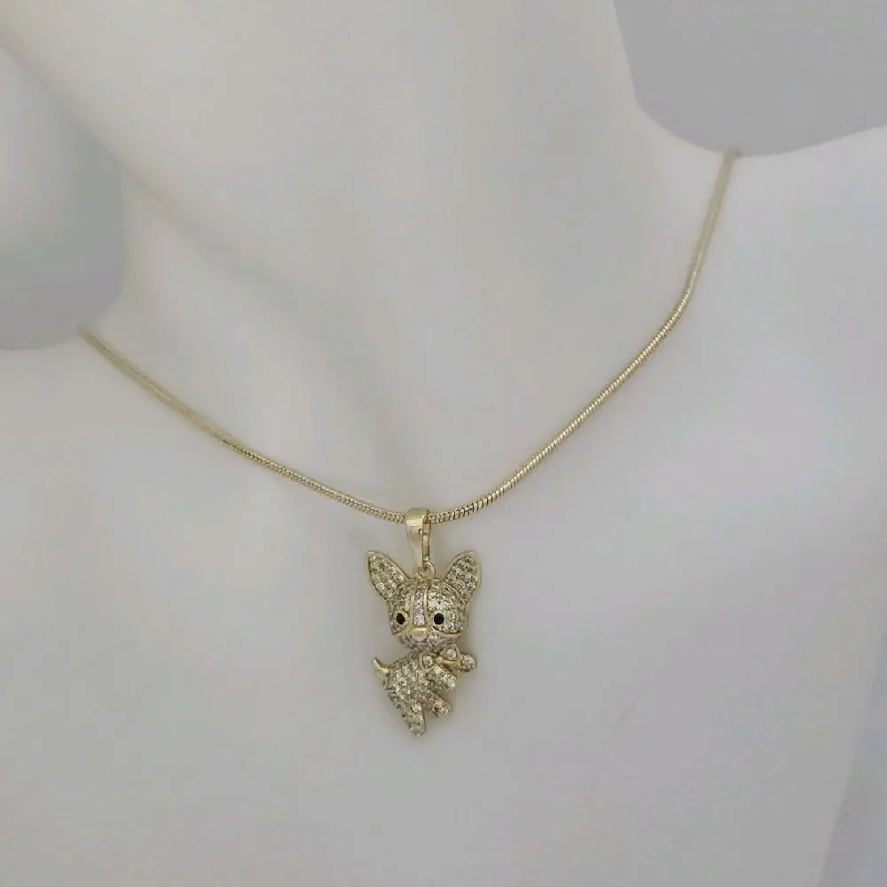 dije 091 y cadena 694 gold plated unisex
