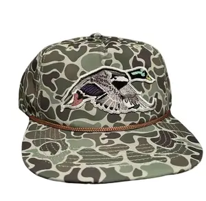 Mallard Duck Jungle Camp Rope-Brim Snapback Hat, Gift for Dad, Gift for Husband, Birthday Cap, Gift Hat for Dad ULMY6