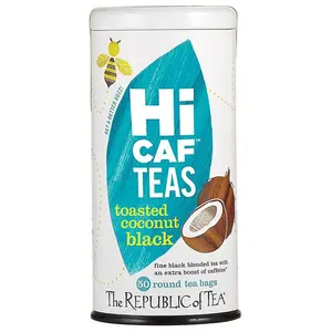 The Republic of Tea - HiCAF Toasted Coconut Black Tea, High Caffeine Gourmet Herbal Blend, 50 Tea Bags The Republic of Tea - HiCAF Toasted Coconut Black Tea, High Caffeine Gourmet Herbal Blend, 50 Tea Bags