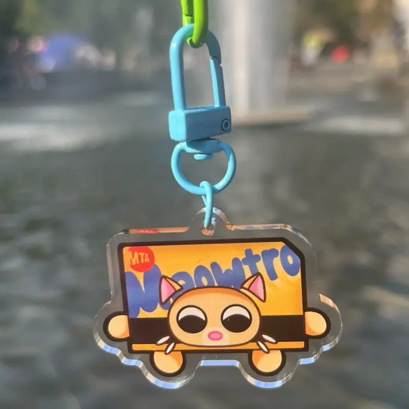 NYC Cat Keychain - Cute Cartoon Design with Clip for Easy Attachment to Bags and Keys