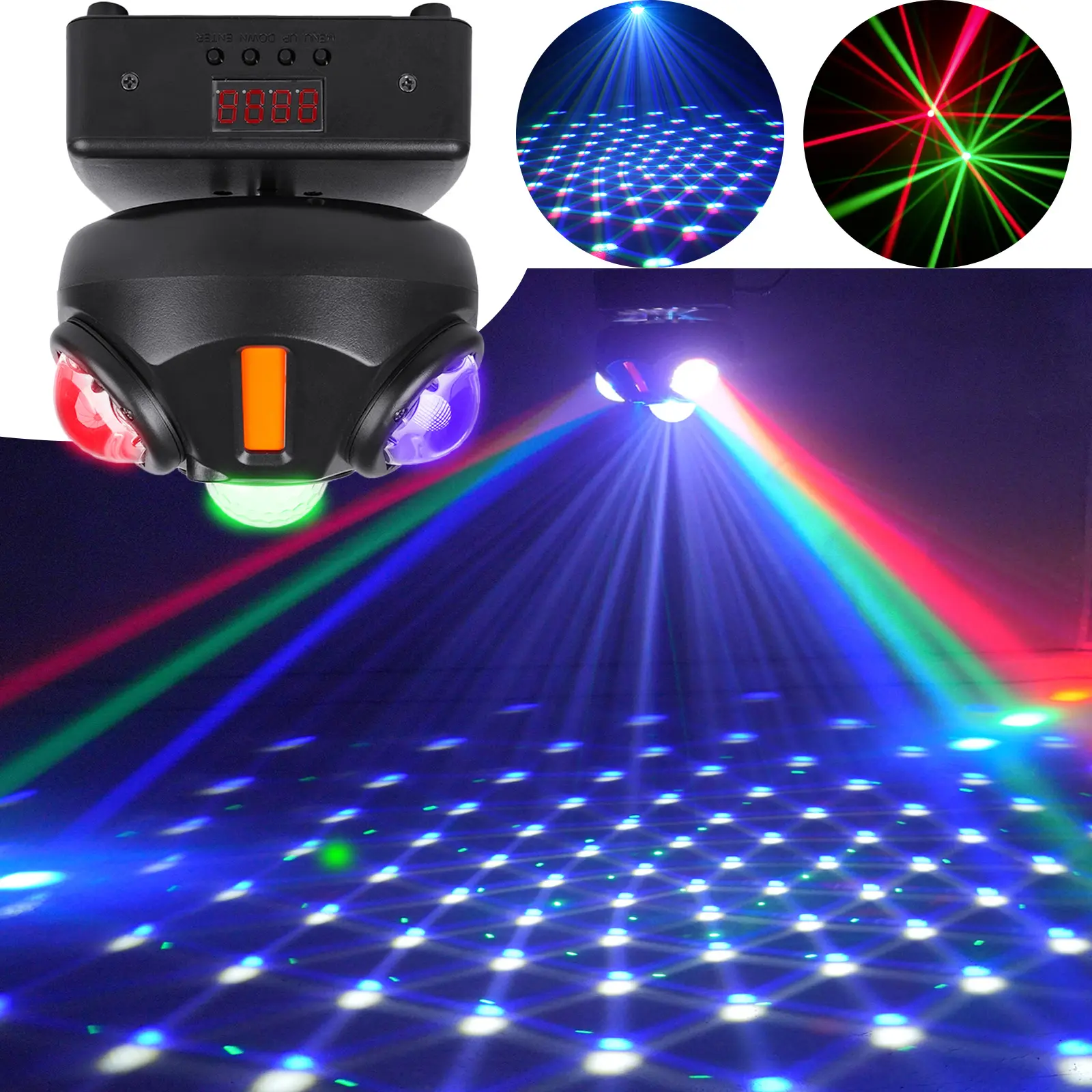Flashback Events DJ Lights 50W Spaceball 2 Magic Disco Ball Galactic Pulsar Beam Party Lights 360 Degree Rotating Moving head DMX control for Events Bars Clubs Christmas Halloween Birthday House Rave Parties Rgb Backlighting Rgb Lighting