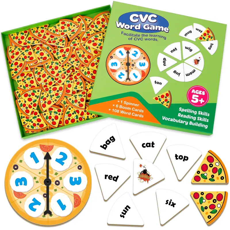Kasfalci CVC Phonics Flash Cards & Word Games,Learn to Speaking ,Spelling,Reading ,Sight Word, Speech Therapy Toys for Toddlers Use in Kindergarten Preschool Learning Activities Flashcards Talking Flashcards