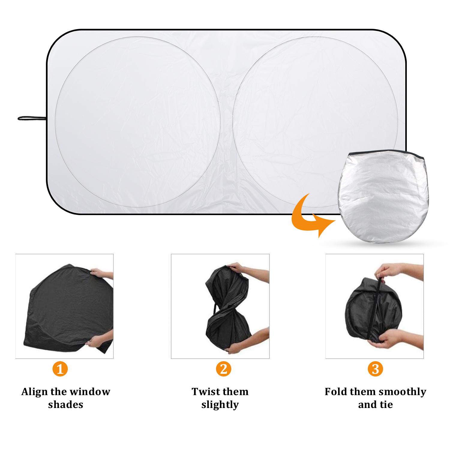 Windshield Sun Shade for Dodge Challenger, Foldable UV Blocking Sun Visor Protector, Universal Fit for All Dodge Cars Window Cover Exterior Protection Accessory