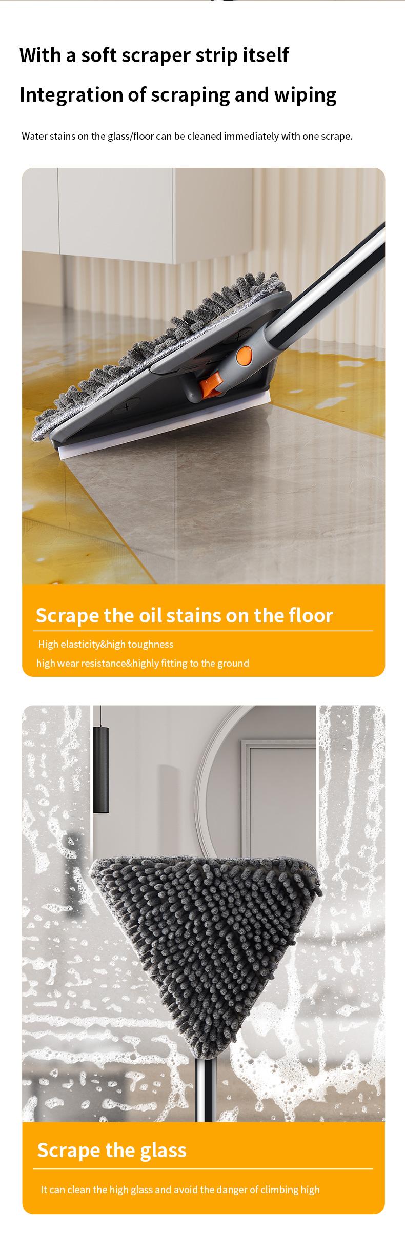 Wall Mop Cleaner with Long Extension Pole 29-90 Inch | 360° Rotatable Wall Cleaning Mop with 6 Replacement Pads | Multi-Use Cleaner for Walls, Floors, Ceilings & Windows