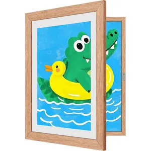1 Pack Kids Artwork Frames Changeable 8.5 x 11 Inch Children Art Projects Children Art Frames Front Opening Picture Display Frame Holds 150 Drawings for Craft Storage, Room Decor, Portfolio, Wood