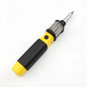 360° Fast Switch Telescopic 6-in-1 Rotating Screwdriver Cr-V Magnetic Ratchet Multi-Bit Hand Tool for Home Garage Repair