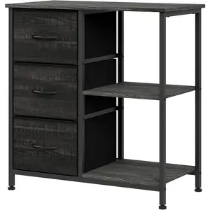 Garvee  Drawer File Cabinet Printer Stand with  Open Storage Shelves Fabric Filing Cabinet Under Desk Office Organizer for Home Office Modern