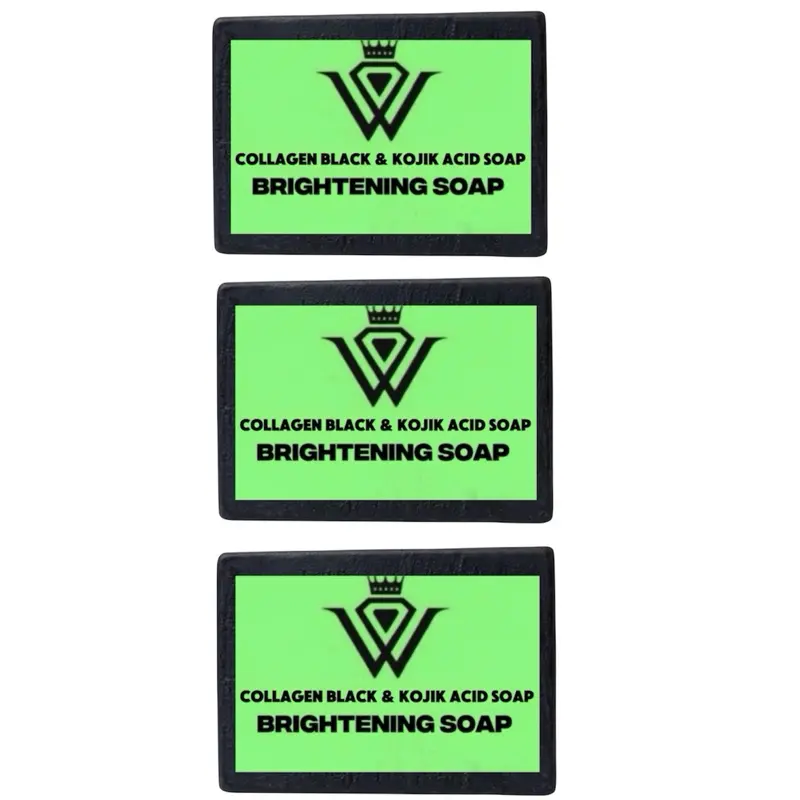 3 PIECES COLLAGEN BLACK SOAP FOR BRIGHTENING SKIN