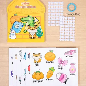 Interactive Magic Sticker Book, 48 Items & 6 Scene Cards, Reusable Sensory Toys, Improves Focus & Sensory Development