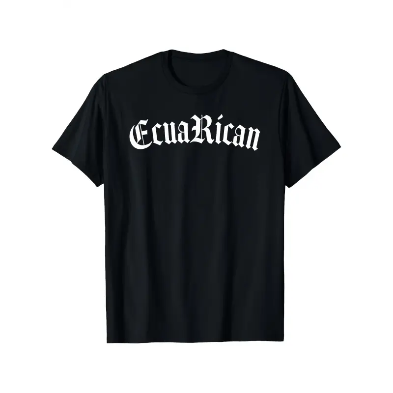 Men's & Women's Ecuador Puerto Rico Spanish Script T-Shirt - 100% Cotton Casual & Outdoor Wear with Ecuadorian Flag-Inspired Lettering, S-XXXL Sizes, All-Season Comfort for Hiking, Gym, Travel - Latin American Pride Apparel