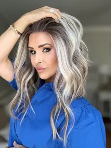 AISOM Tori Buttercream Blonde Soft Natural Wave Lace Front Wig with Scandinavian Hairline Low Density High Quality Synthetic Hair Natural Looking Wig