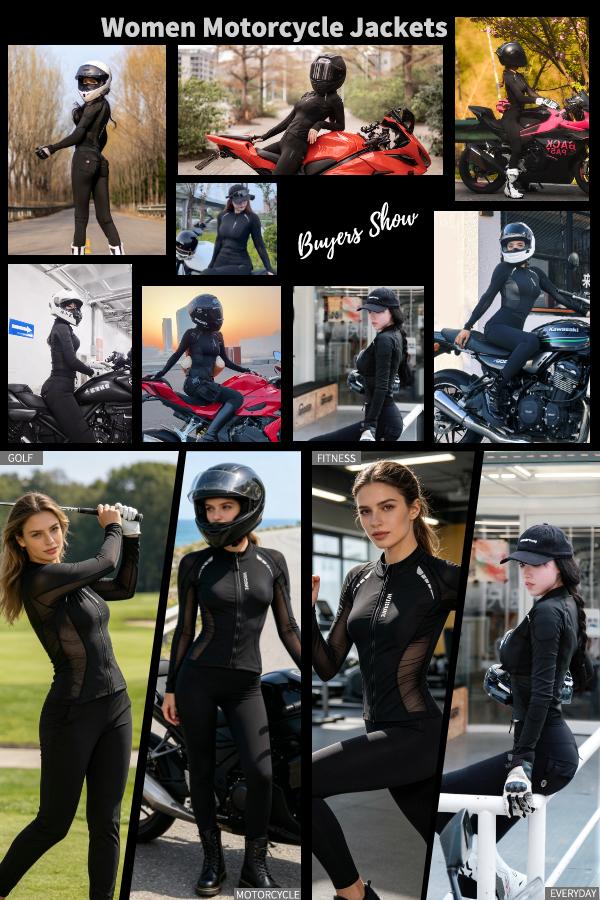 WOSAWE Mesh Motorcycle Jacket Women Padded Motorcycle Shirt with Back Pads Summer Sport Bike Gear