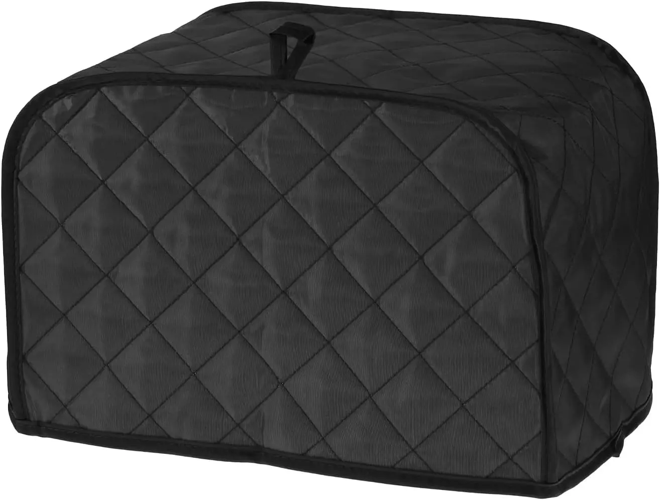 Polyester-Cotton-Linen 2-Slice Small Kitchen Appliance Dust Cover, Universal Size Protector with Cushions for Minor Bumps, Black (11.8x7.87x7.87 in), Cushions Minor Bumps
